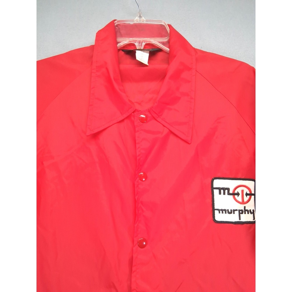 Swingster Vintage Wind Breaker Jacket Murphy Button Up Men Red Made In‎ U.S.A